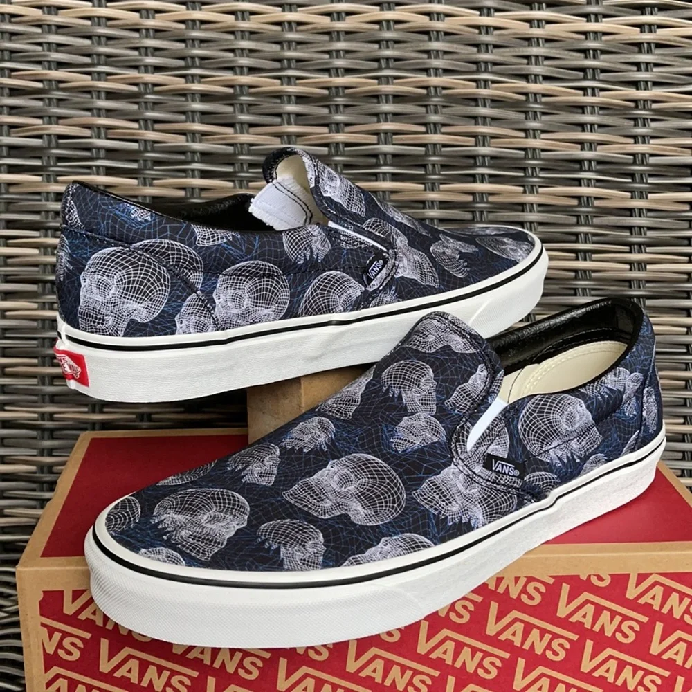 Vans Classic Slip-On Wireframe Skulls black/true White MENS - Picture 9 of 16